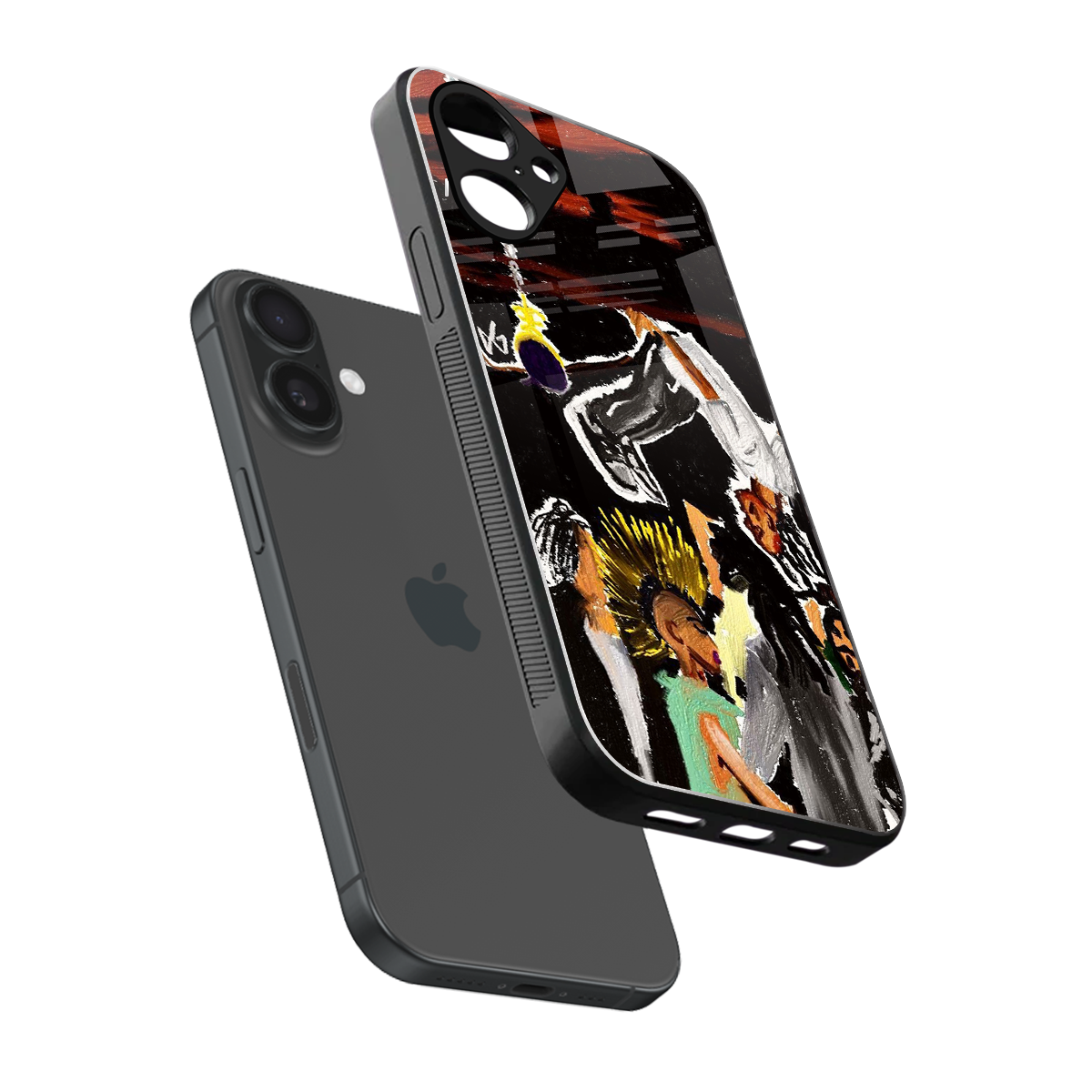 Gravity Break sleek iPhone 16 cover with tempered glass back and TPU edges