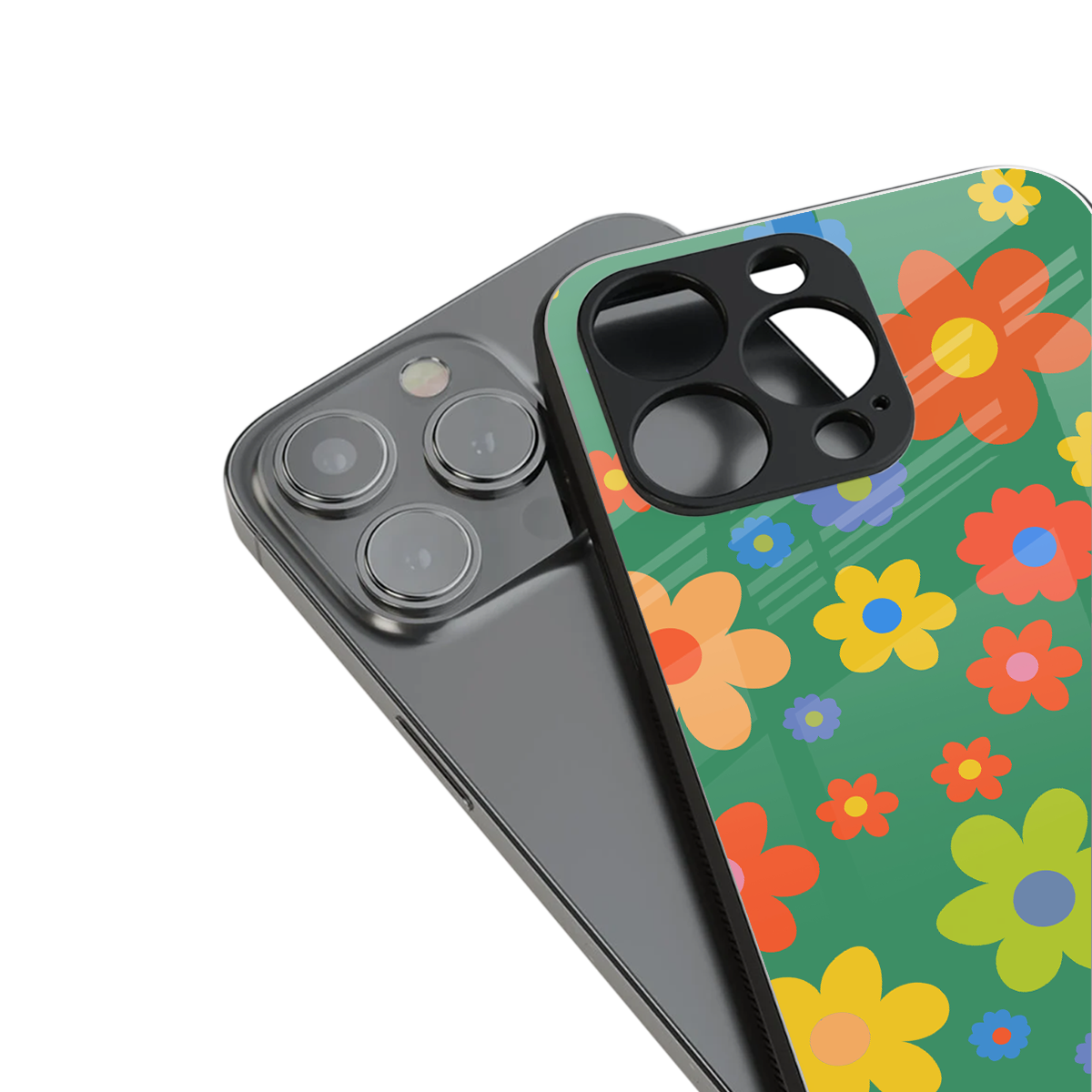 Greenery Blossom stylish phone case for iPhone 16 | glossy glass and slim fit