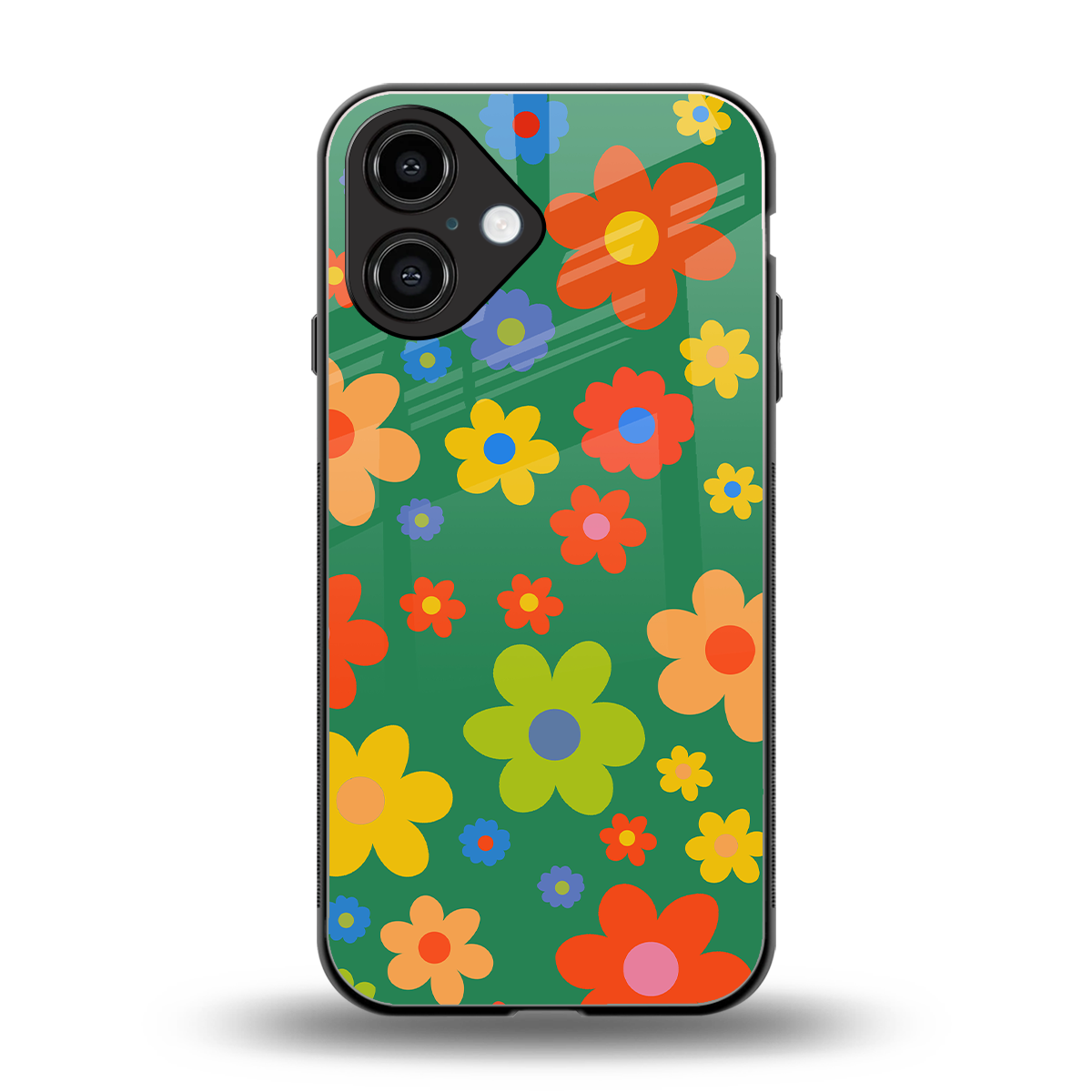 Greenery Blossom back phone cover | glass case for iphone 16
