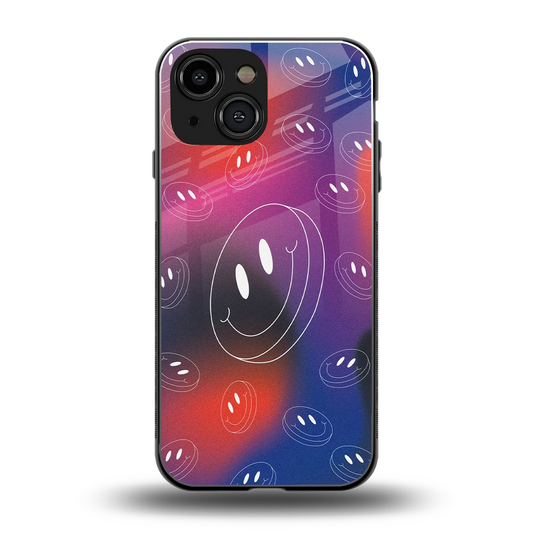 Happy Vibes back phone cover | glass case for iphone 13 mini