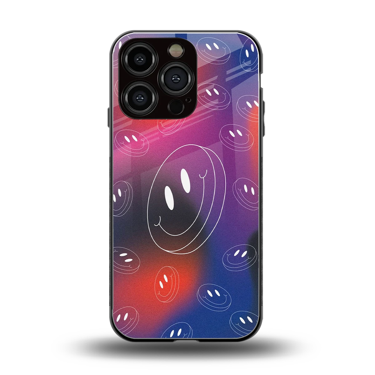 Happy Vibes back phone cover | glass case for iphone 16 pro