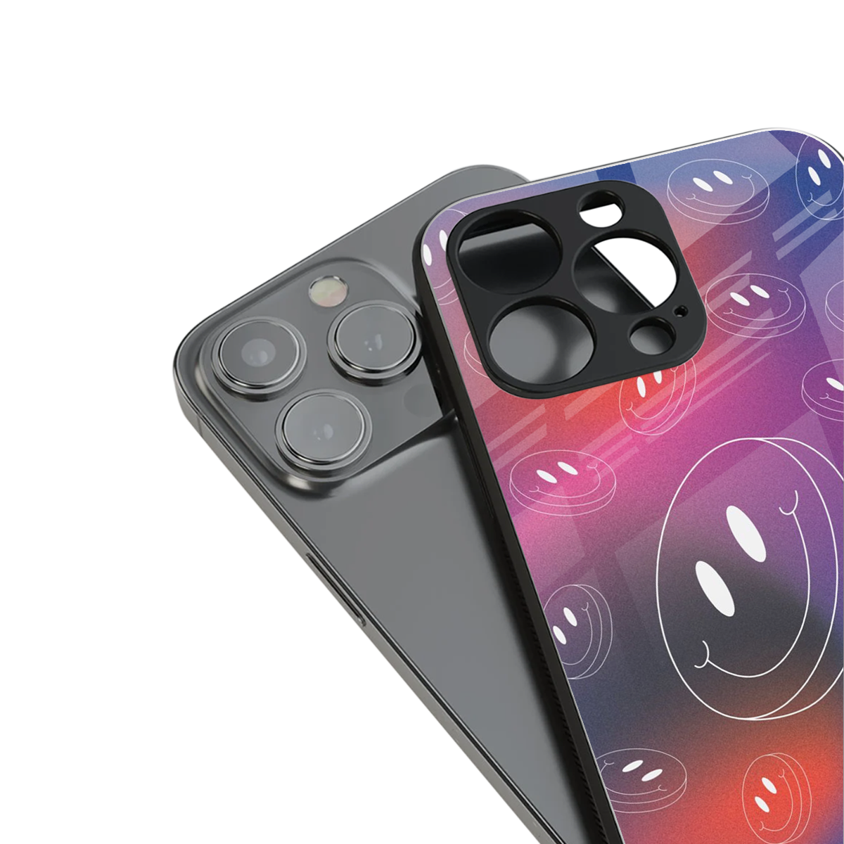 Happy Vibes stylish phone case for iPhone 16 | glossy glass and slim fit