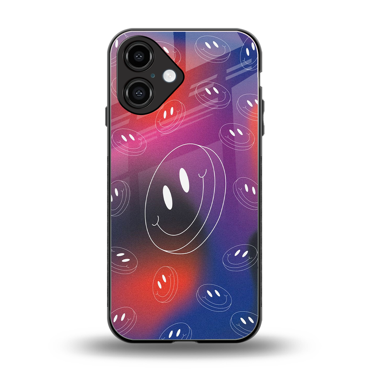 Happy Vibes back phone cover | glass case for iphone 16