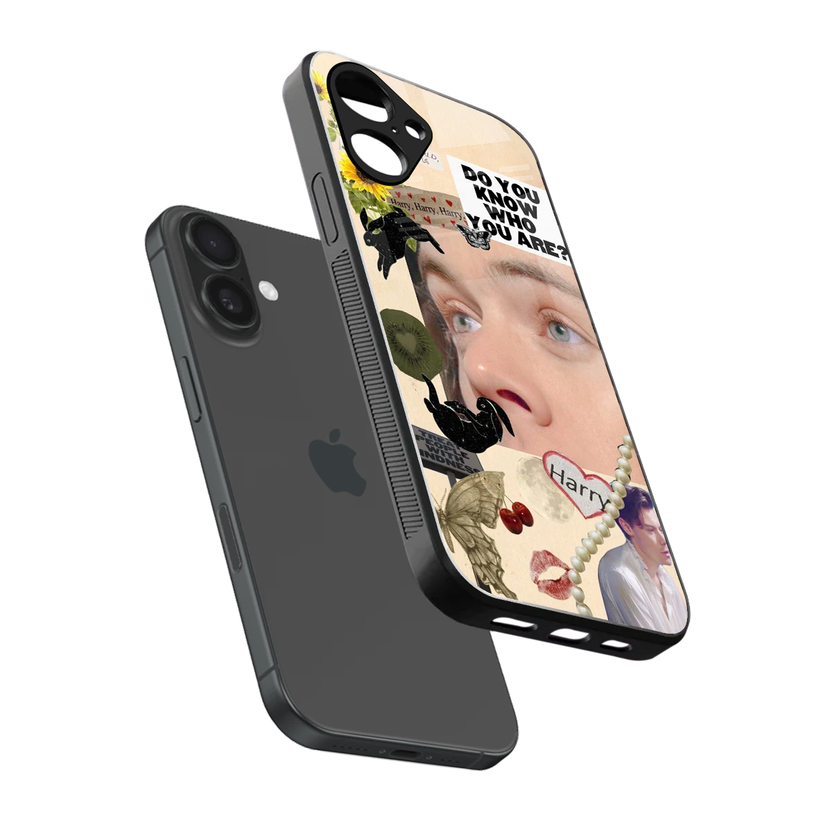 Harry Styles sleek iPhone 16 cover with tempered glass back and TPU edges