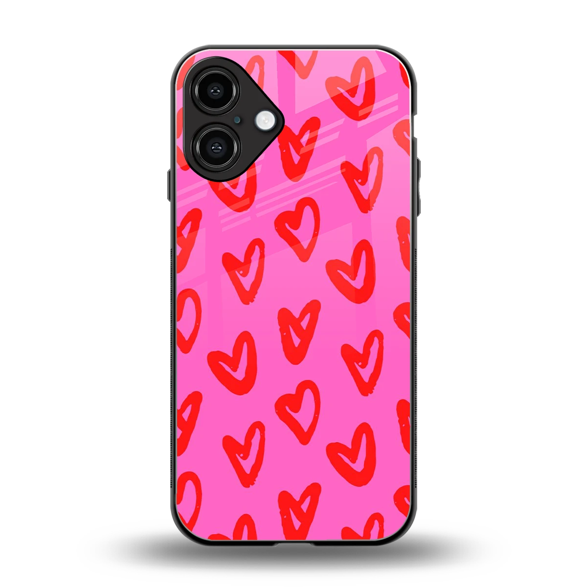 Heart Bloom back phone cover | glass case for iphone 16 plus