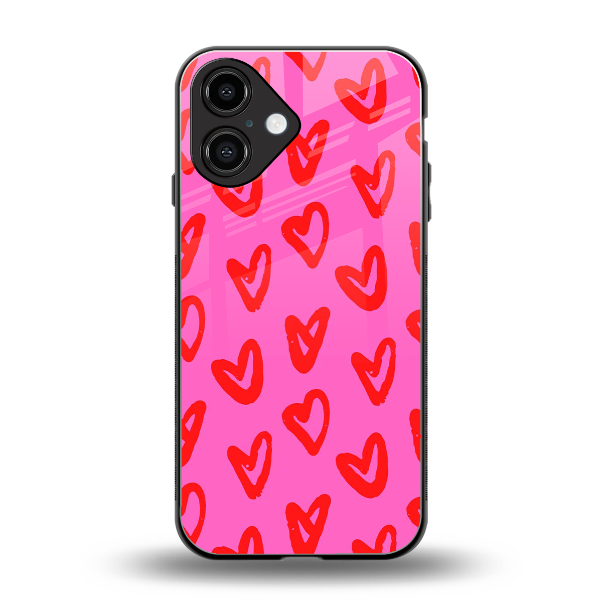 Heart Bloom back phone cover | glass case for iphone 16