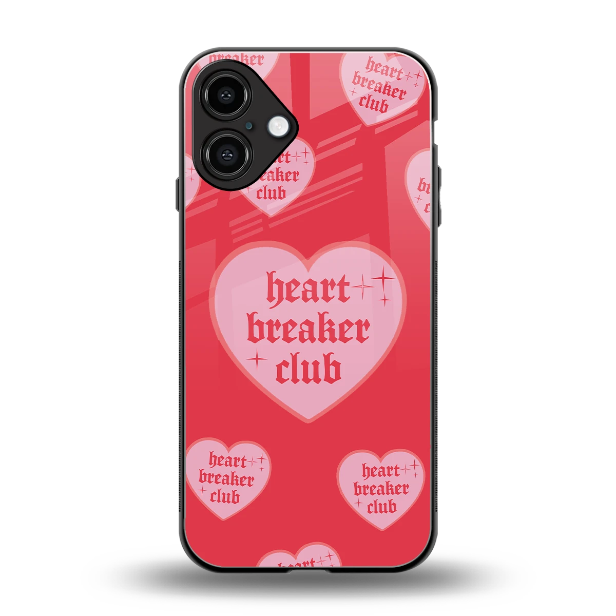 Heart Breaker Club back phone cover | glass case for iphone 16 plus