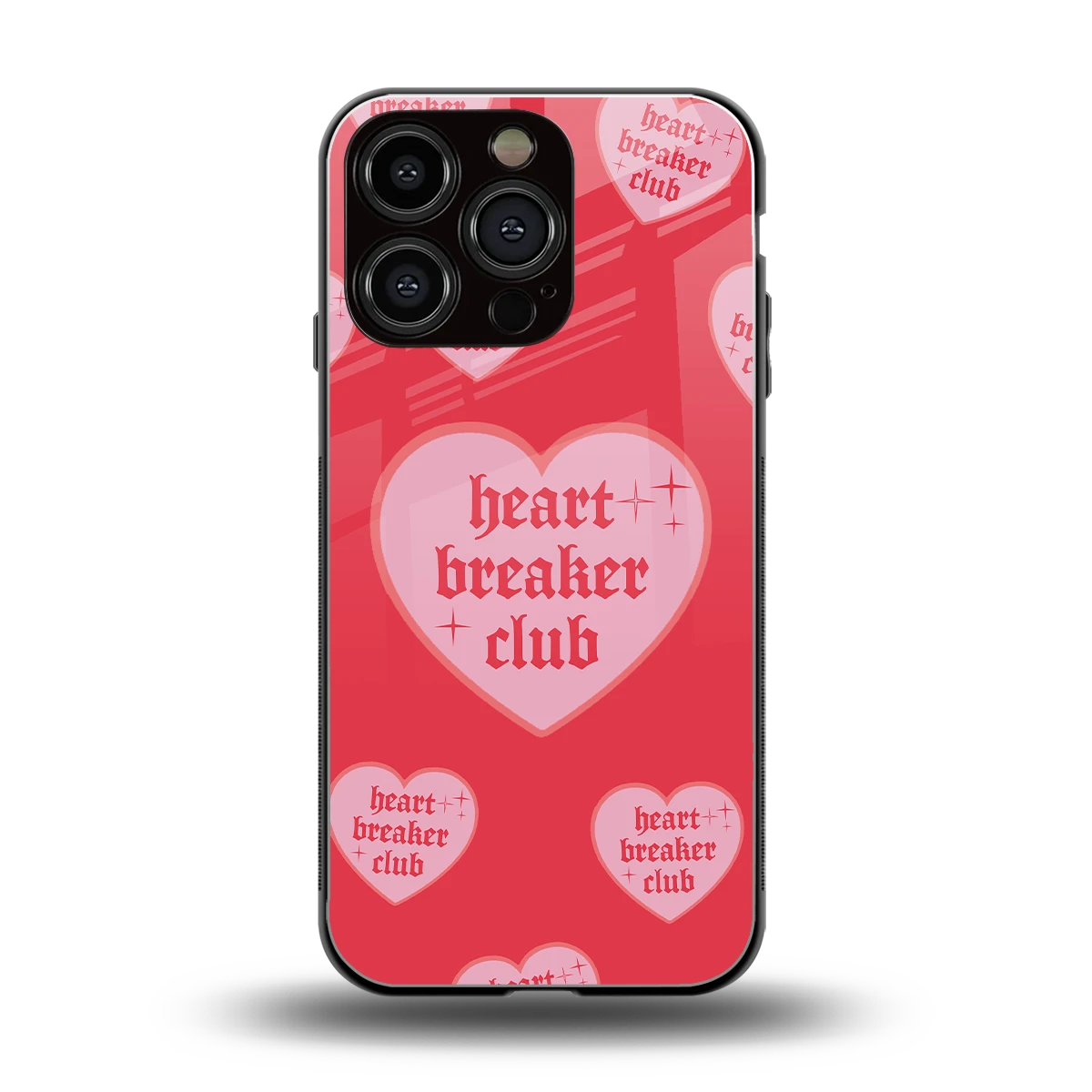Heart Breaker Club back phone cover | glass case for iphone 16 pro