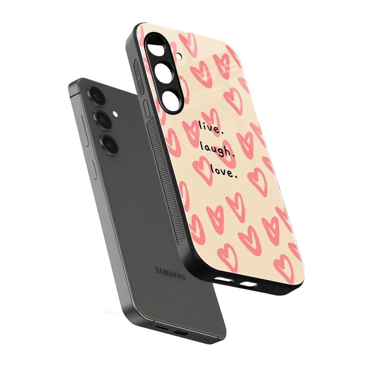 Heart Flow sleek samsung galaxy s23 plus cover with tempered glass back and TPU edges