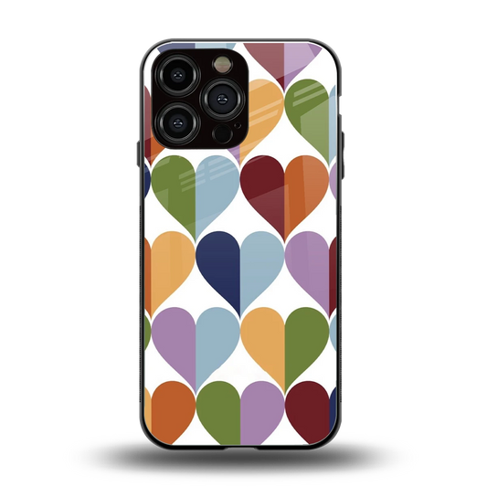 Heart Splash back phone cover | glass case for iphone 14 pro max