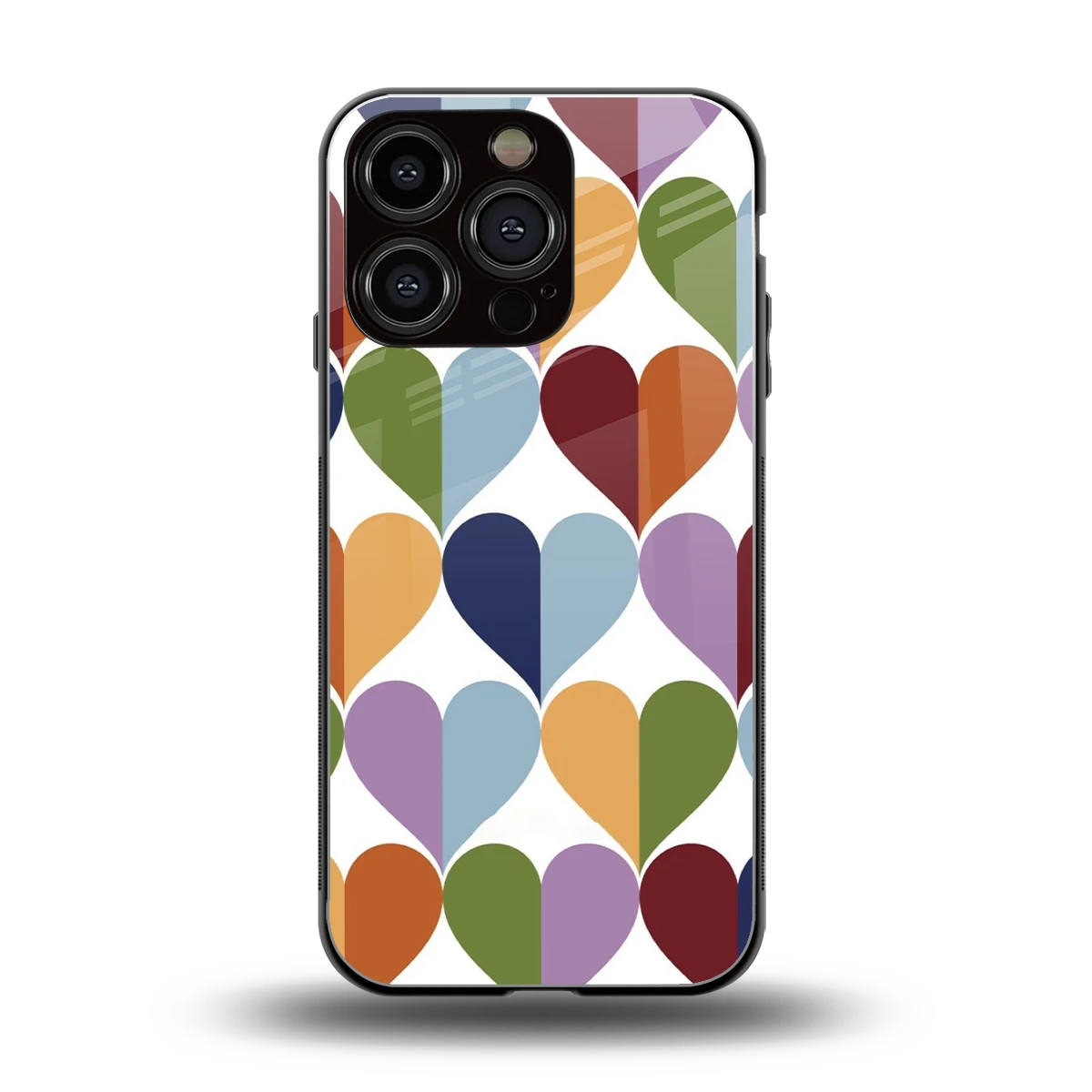 Heart Splash back phone cover | glass case for iphone 16 pro