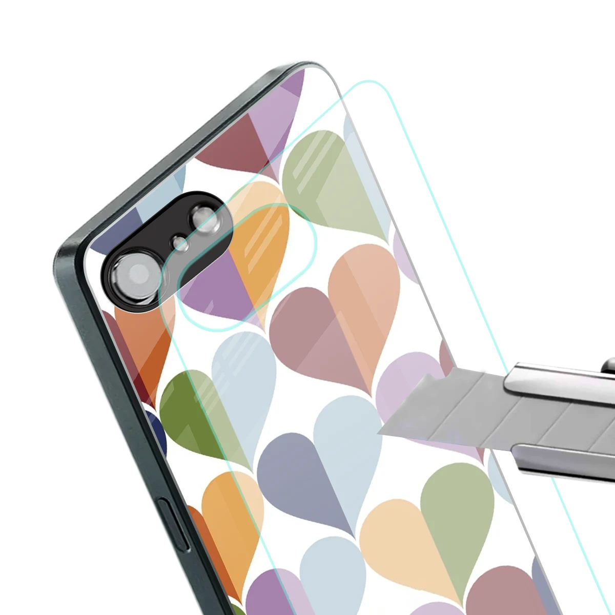 Heart Splash stylish phone case for iphone 16e | glossy glass and slim fit