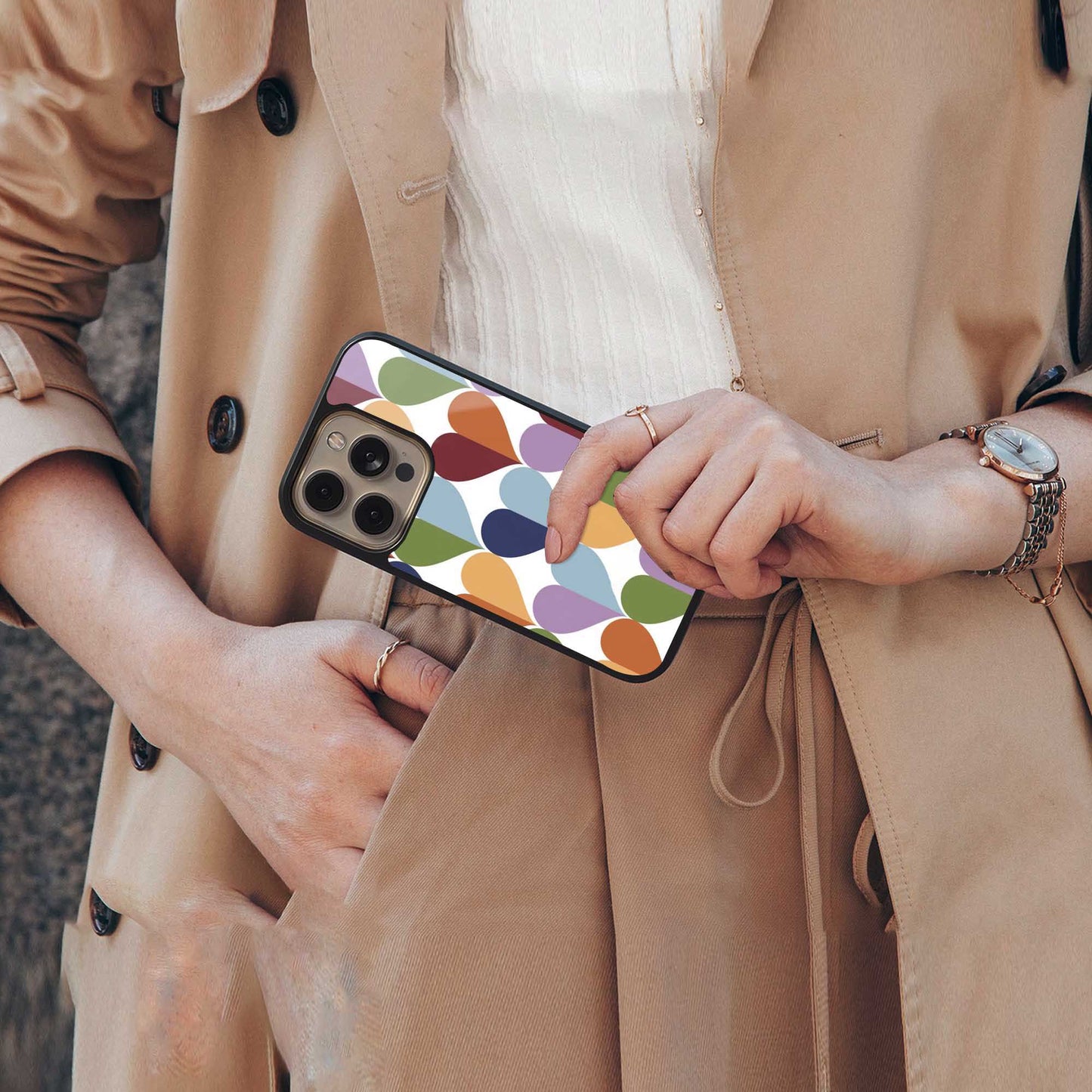 Heart Splash Phone Case for Iphone 16 | Glass Case
