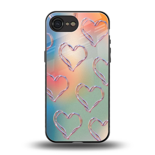 Hearts Euphoria back phone cover | glass case for iphone 16e