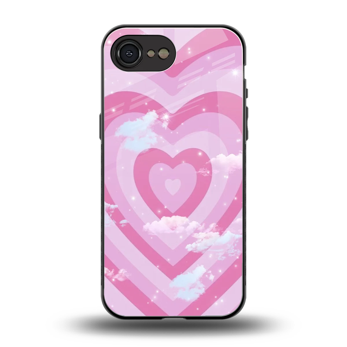 Hearts X Clouds back phone cover | glass case for iphone 16e