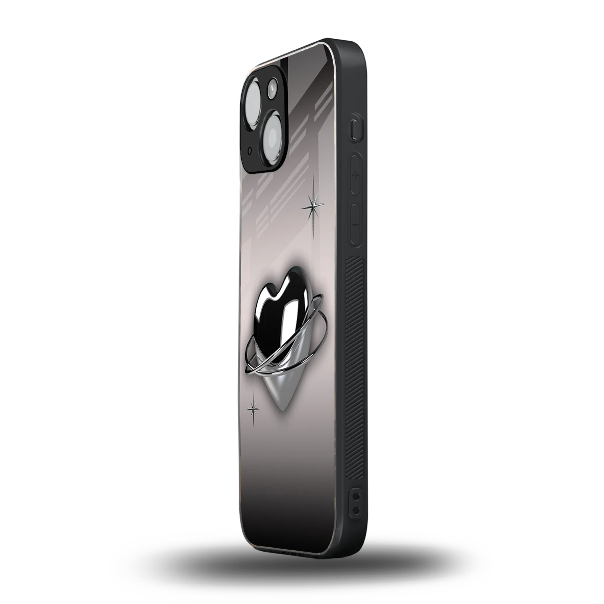 Holo Heart iphone 13 mini mobile cover | shockproof glass phone case