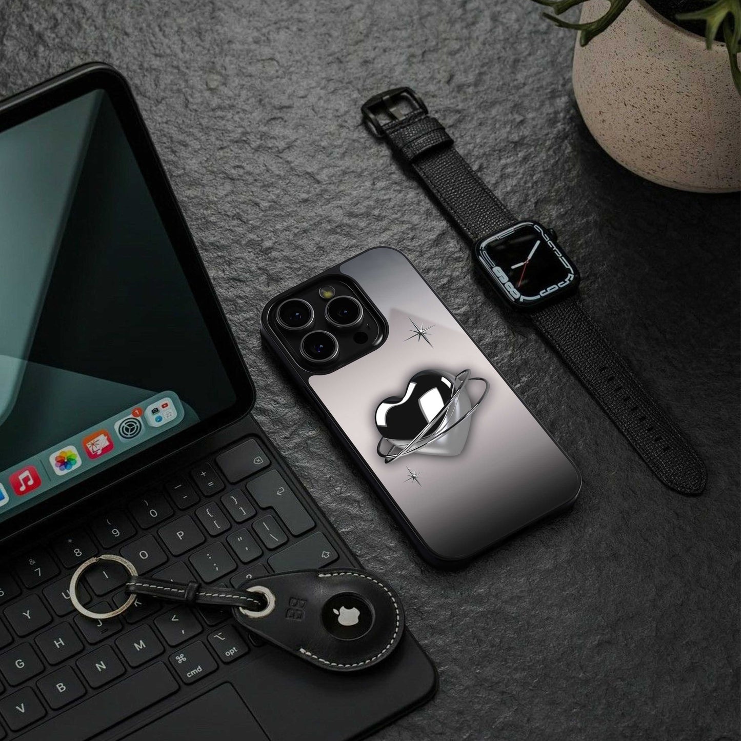 Holo Heart Phone Case for Iphone 16 | Glass Case