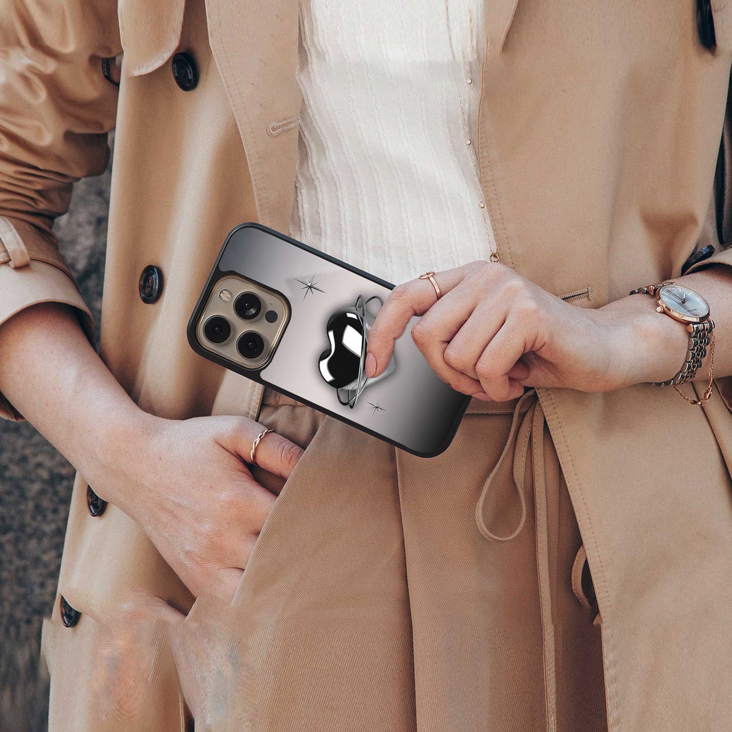 Holo Heart Phone Case for Iphone 16 | Glass Case