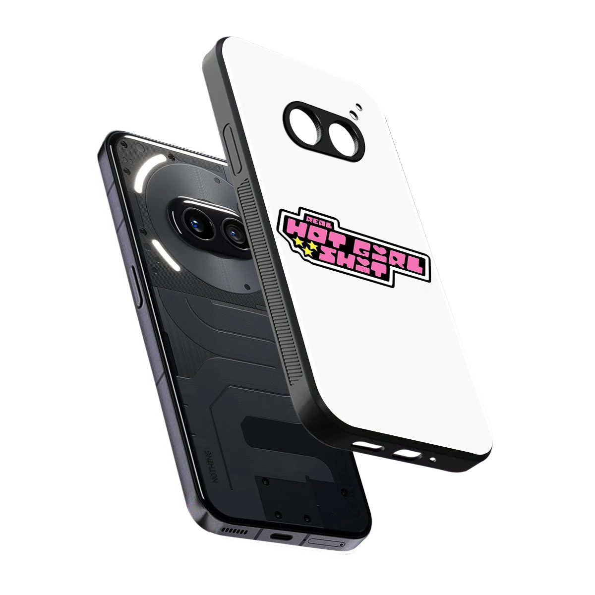 Hot Girl Energy sleek nothing phone 2a cover with tempered glass back and TPU edges