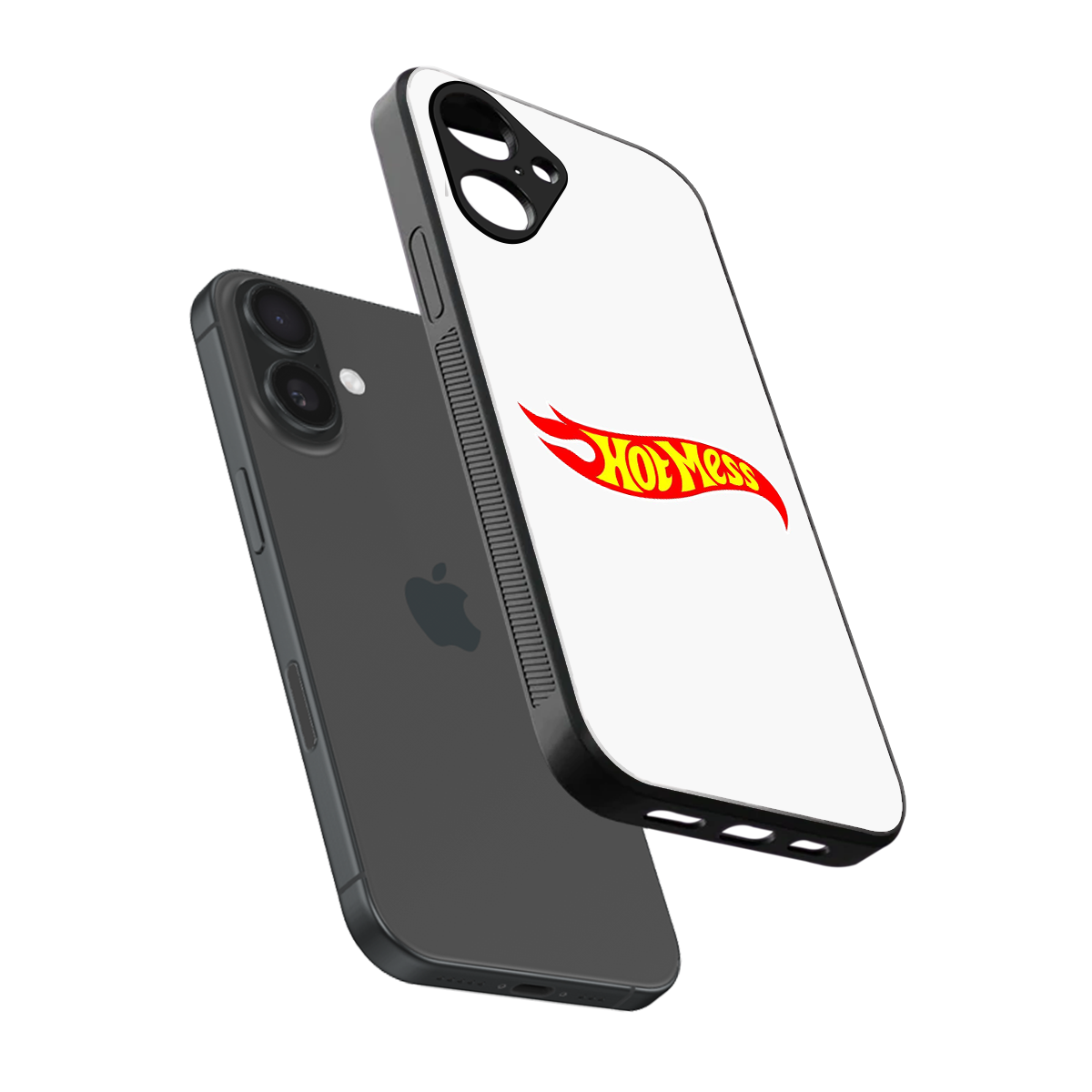 Hot Mess sleek iPhone 16 cover with tempered glass back and TPU edges