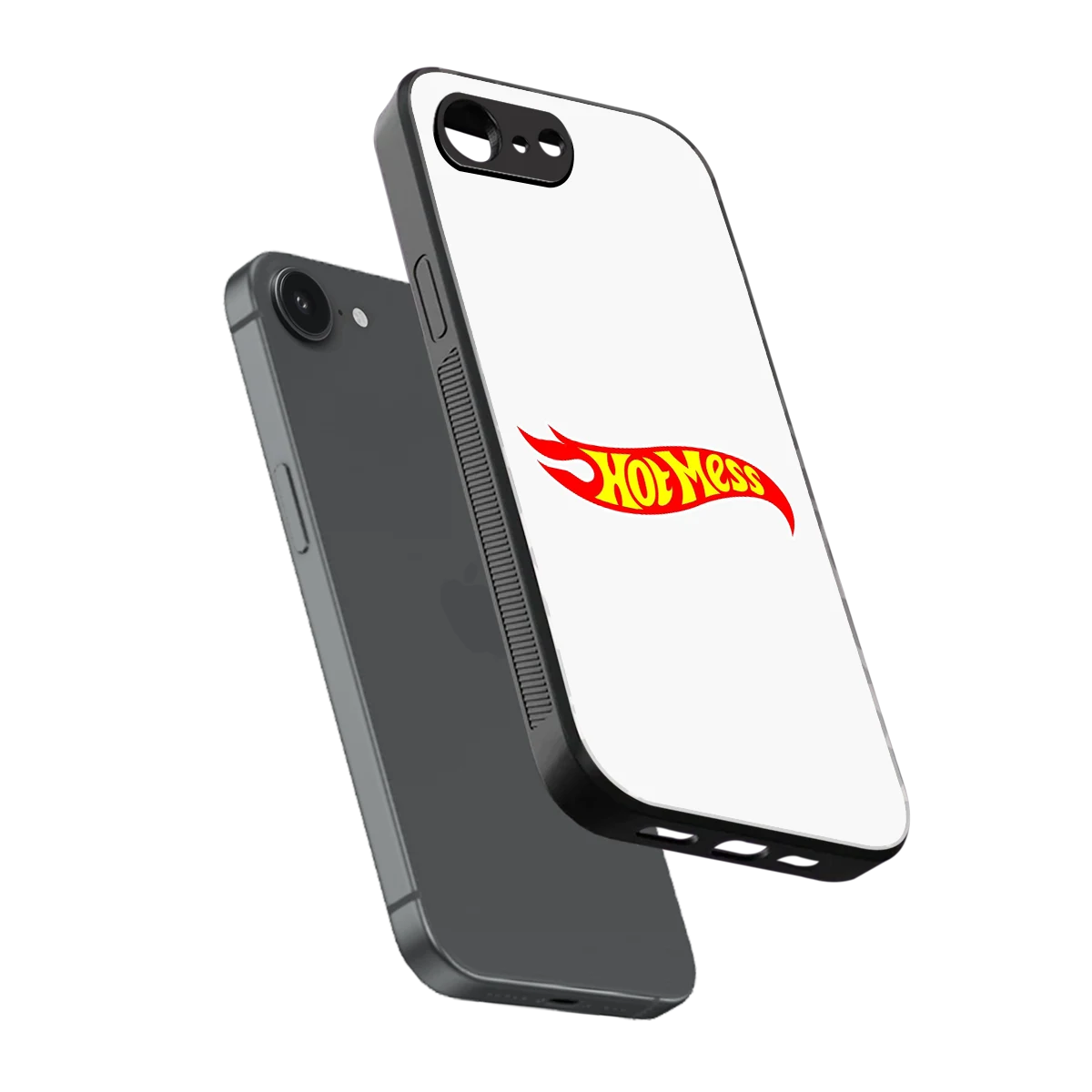 Hot Mess sleek iphone 16e cover with tempered glass back and TPU edges