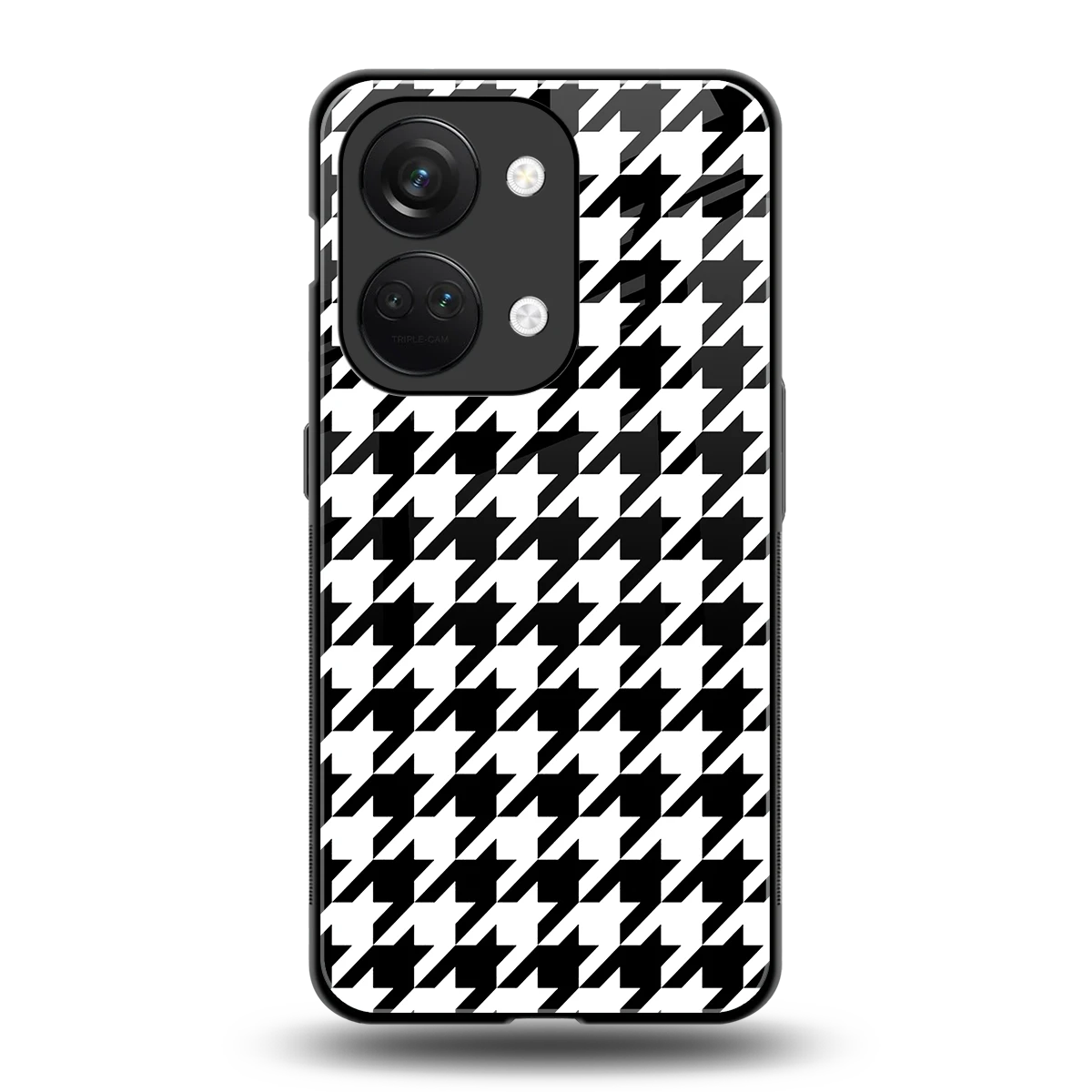 Houndstooth back phone cover | glass case for oneplus nord 3