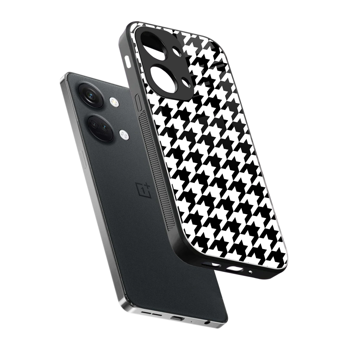Houndstooth sleek oneplus nord 3 cover with tempered glass back and TPU edges