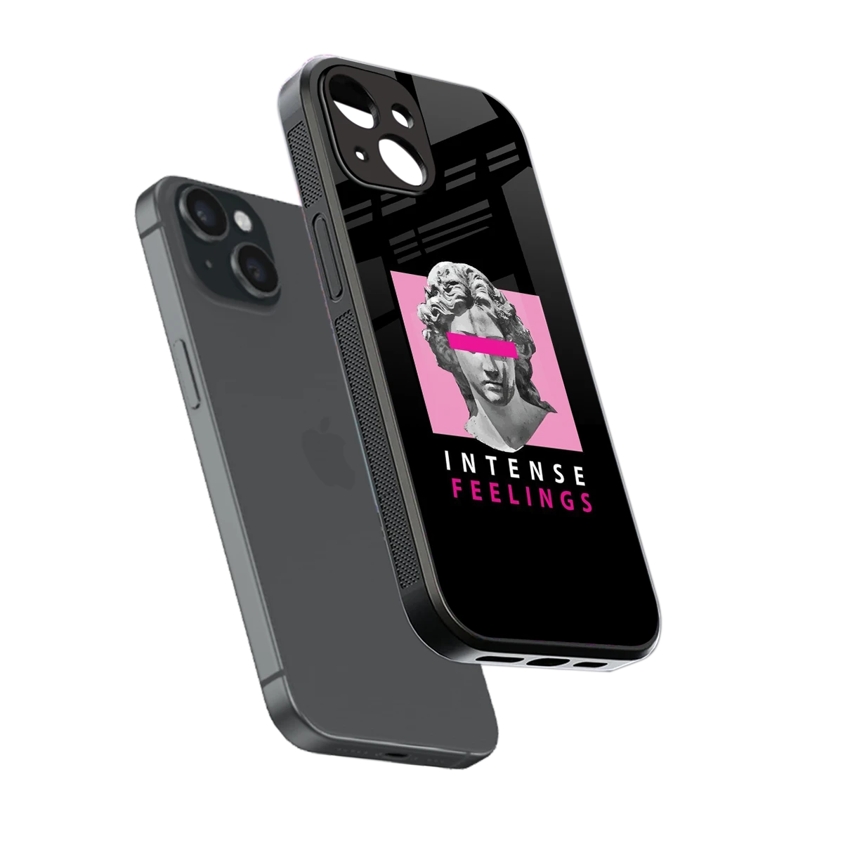 Intense Feelings sleek iphone 13 mini cover with tempered glass back and TPU edges