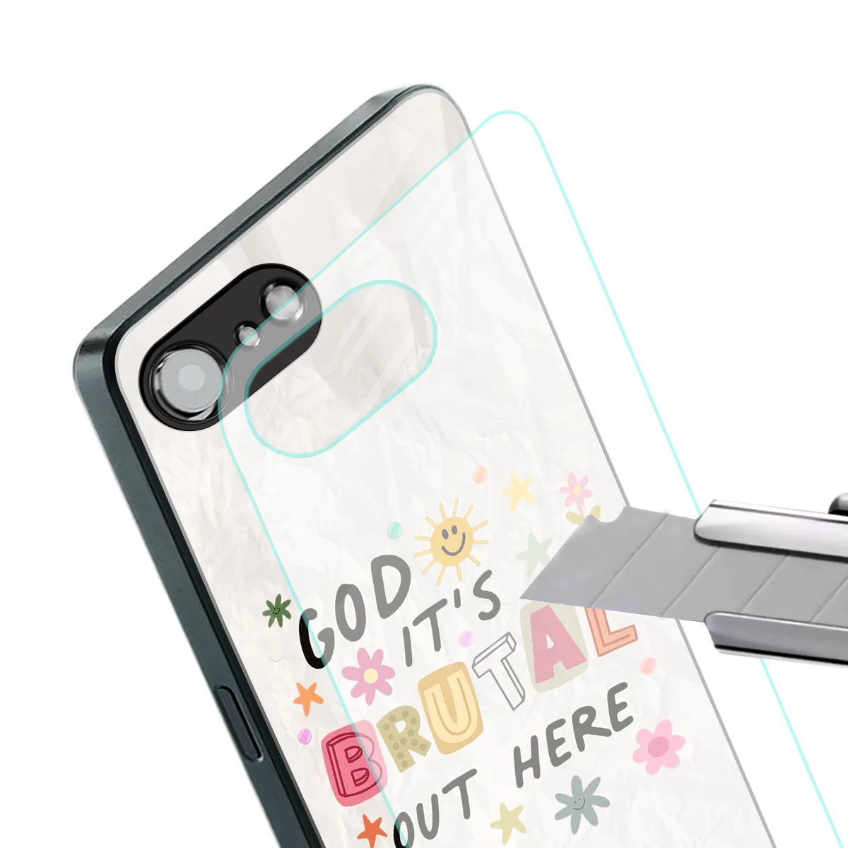 It's Brutal Out Here stylish phone case for iphone 16e | glossy glass and slim fit