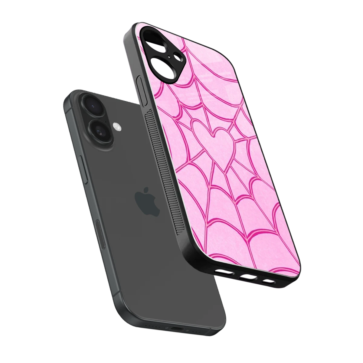 Jelly Bean sleek iphone 16 plus cover with tempered glass back and TPU edges