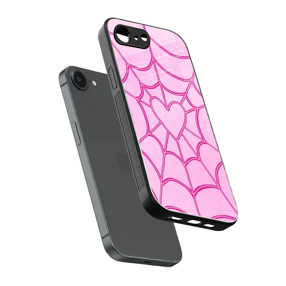 Jelly Bean sleek iphone 16e cover with tempered glass back and TPU edges