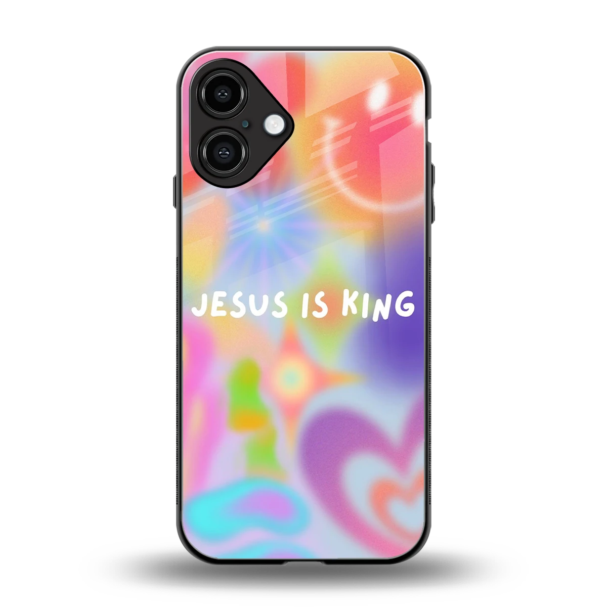 Jesus Is King back phone cover | glass case for iphone 16 plus