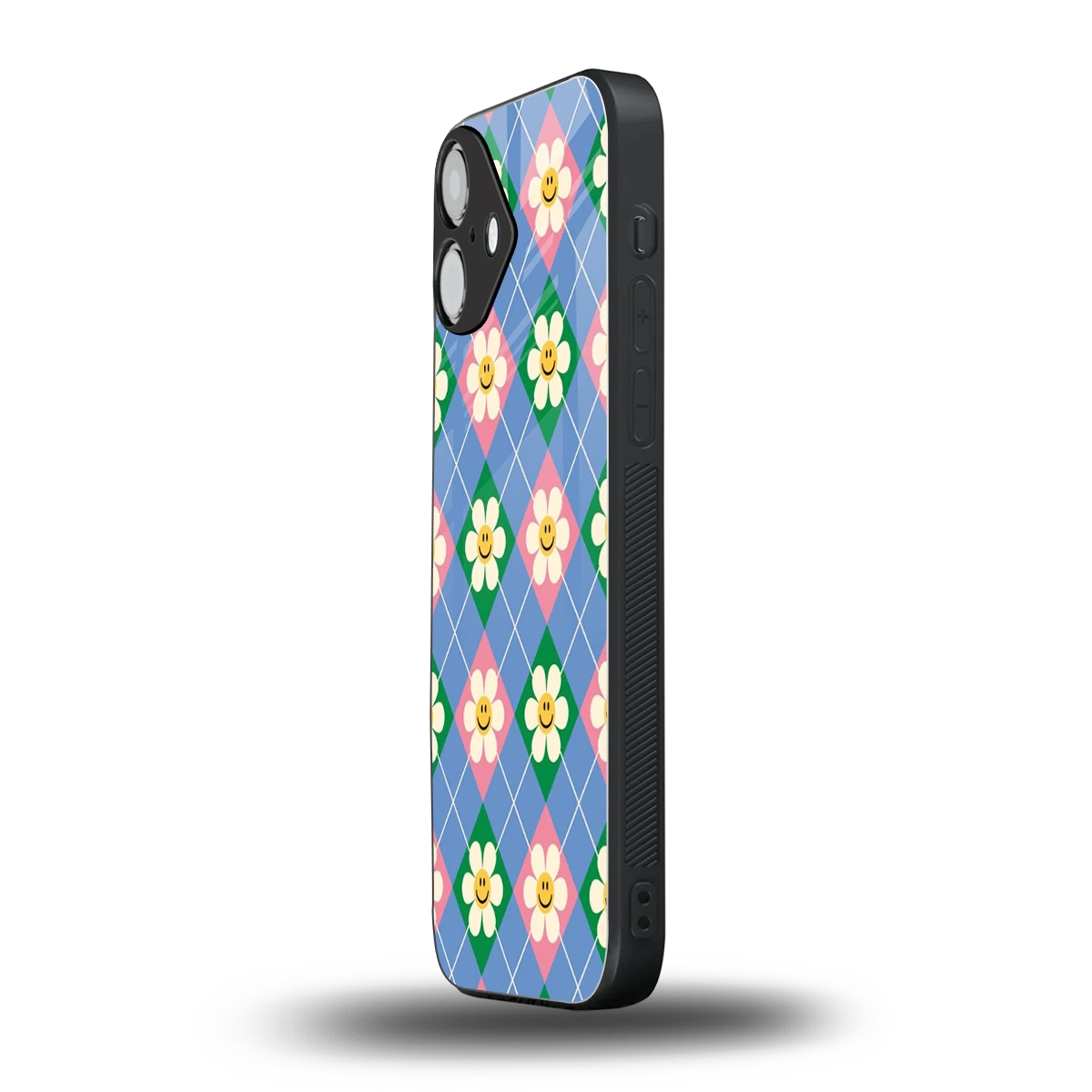 Joy Petals iphone 16 plus mobile cover | shockproof glass phone case
