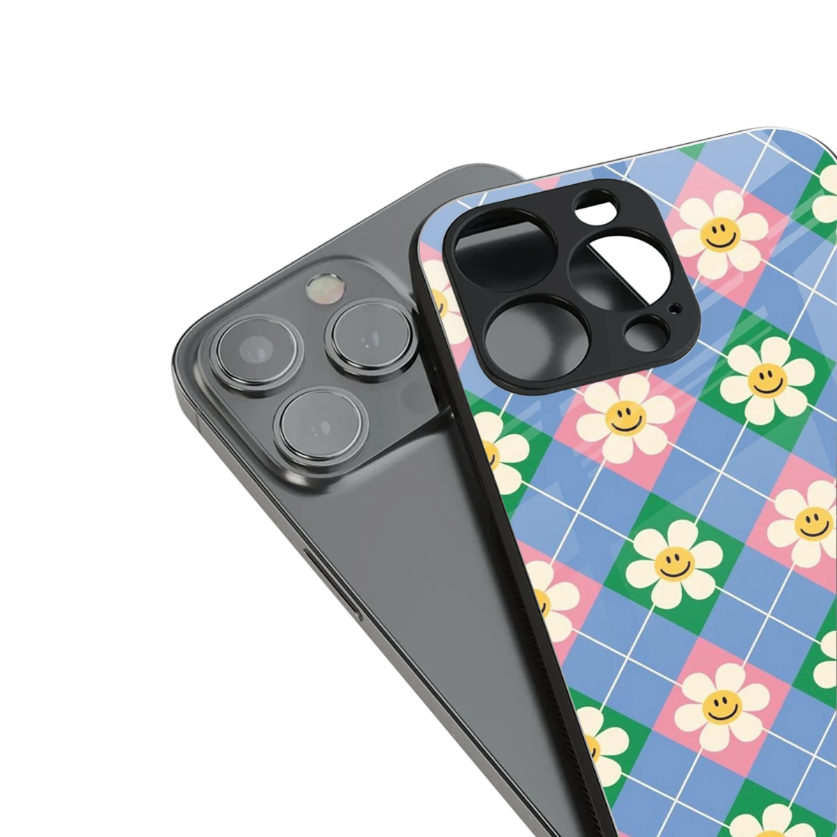 Joy Petals stylish phone case for iphone 15 pro | glossy glass and slim fit