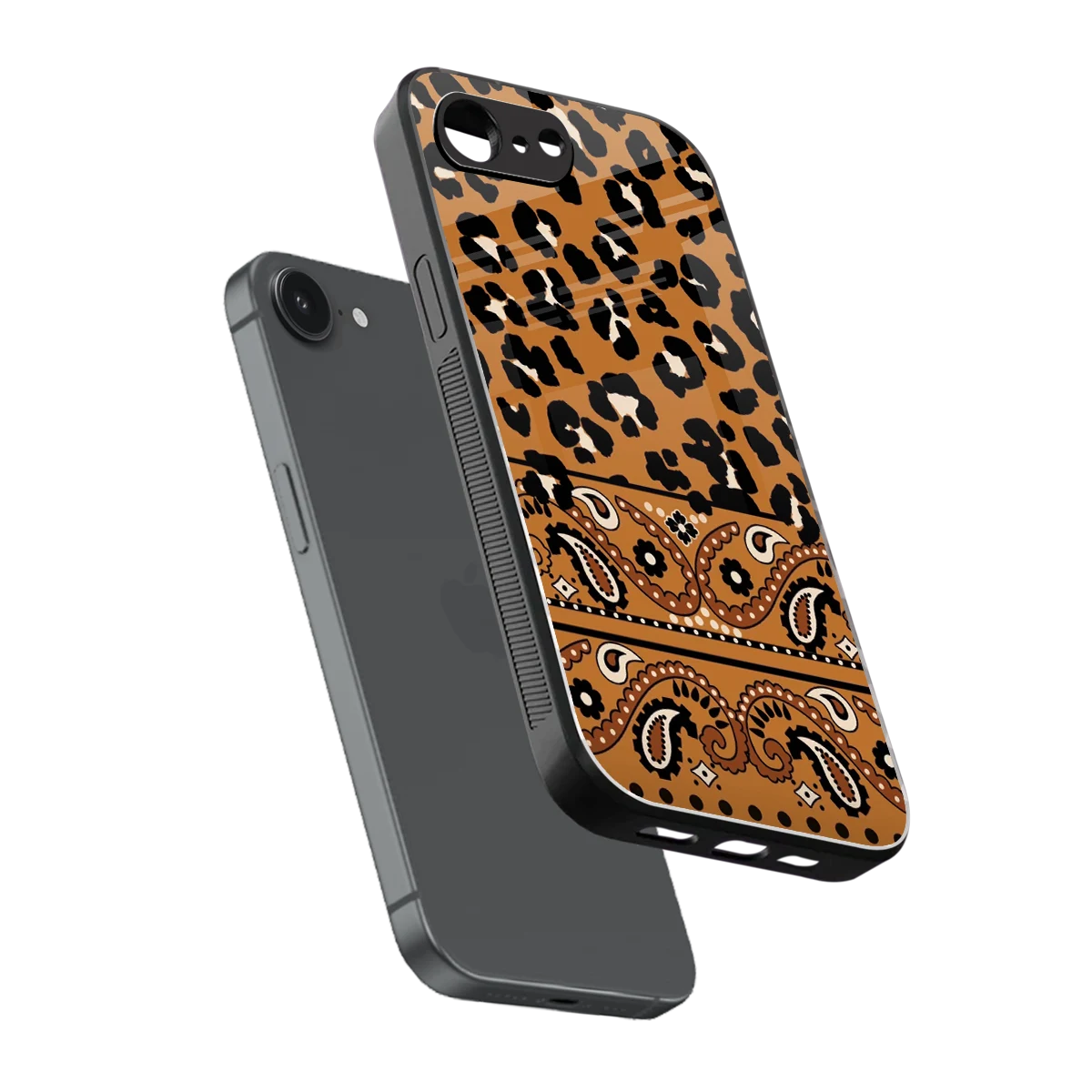 Jungle Bloom sleek iphone 16e cover with tempered glass back and TPU edges