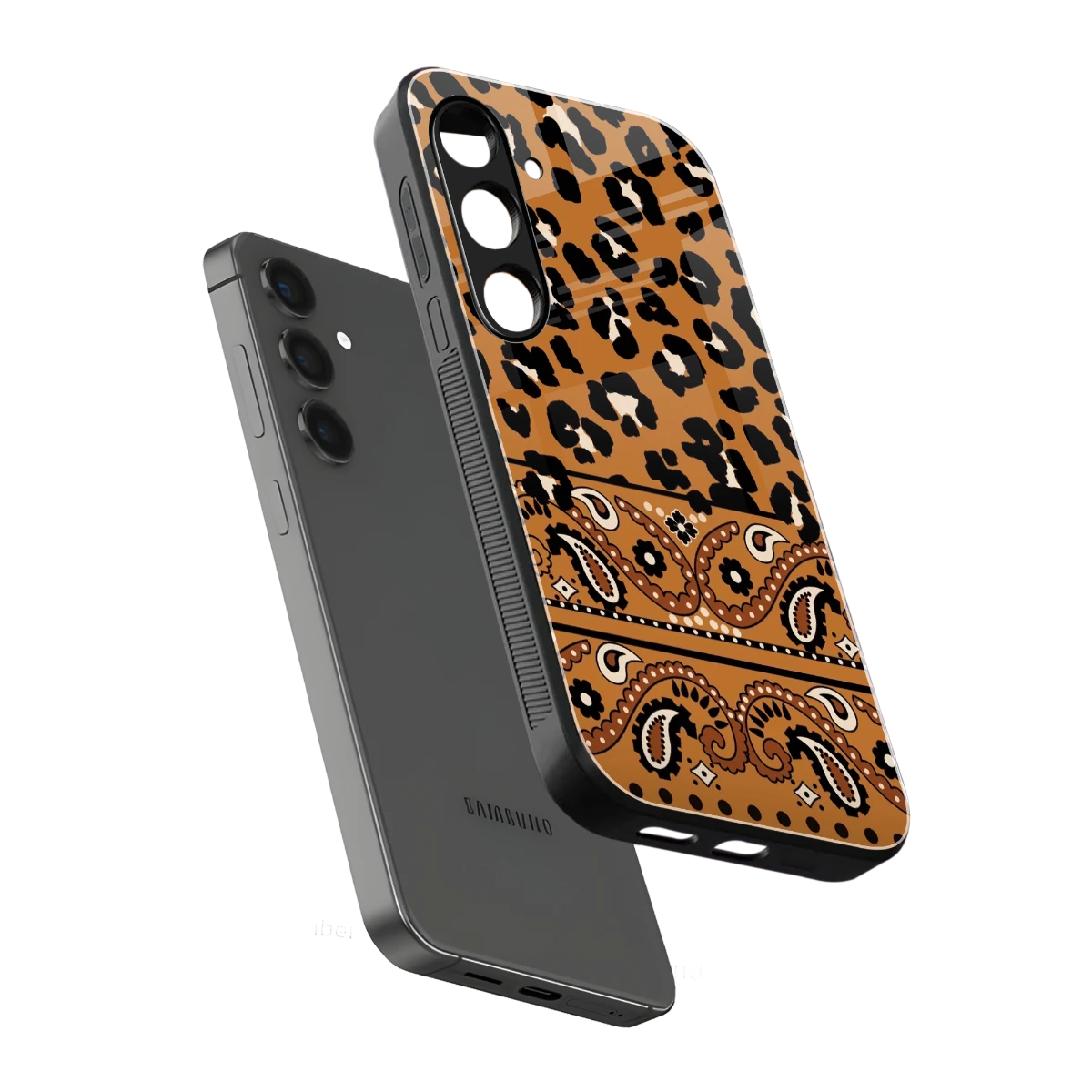 Jungle Bloom sleek samsung galaxy s24 cover with tempered glass back and TPU edges