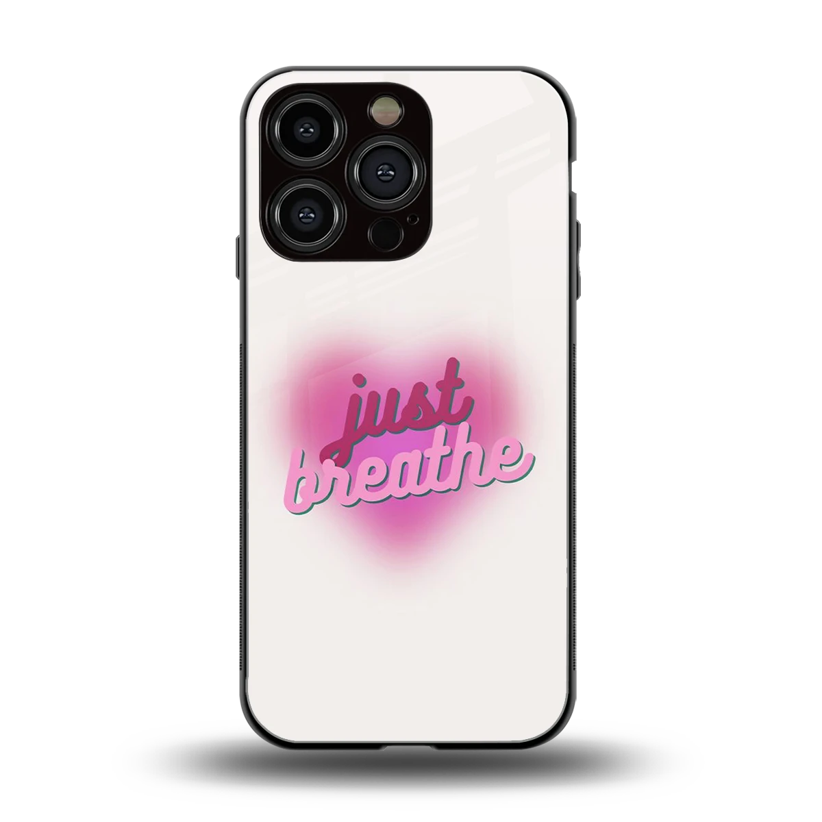 Just Breathe back phone cover | glass case for iphone 16 pro