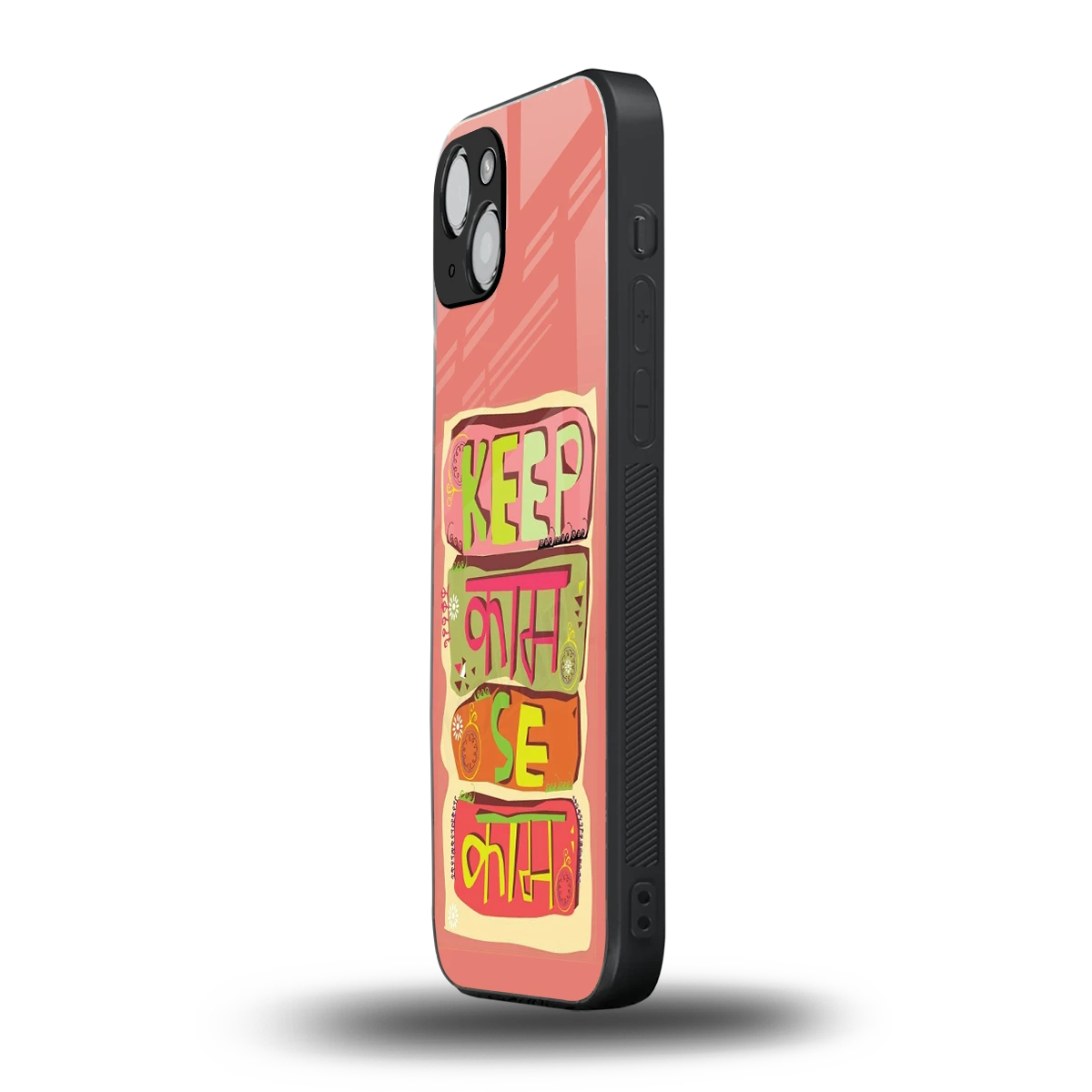 Kaam Se Kaam iphone 14 plus mobile cover | shockproof glass phone case
