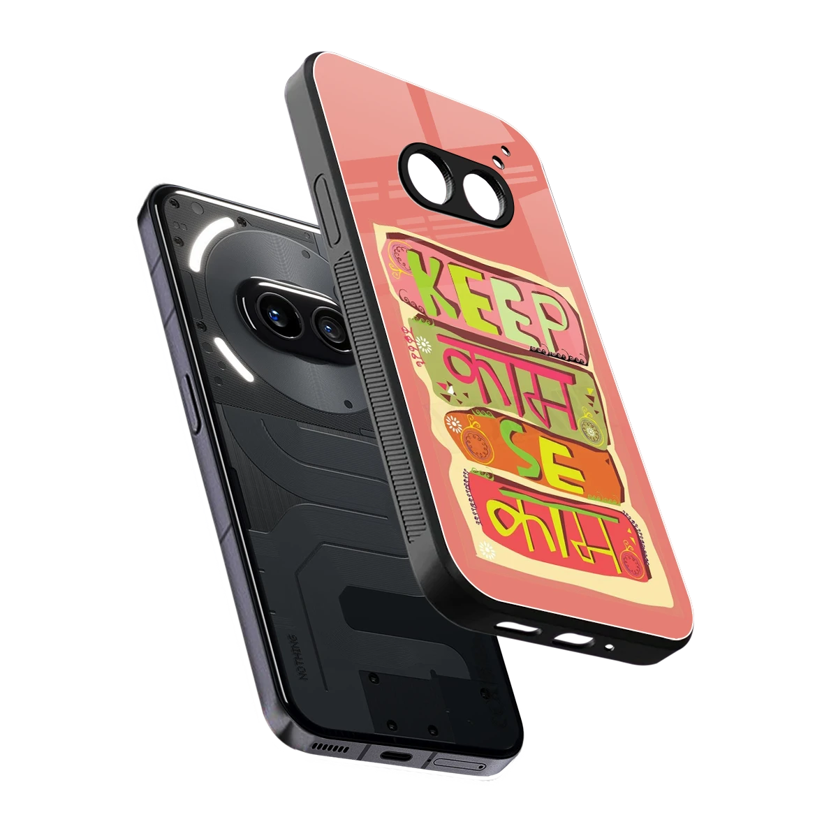 Kaam Se Kaam sleek nothing phone 2a cover with tempered glass back and TPU edges