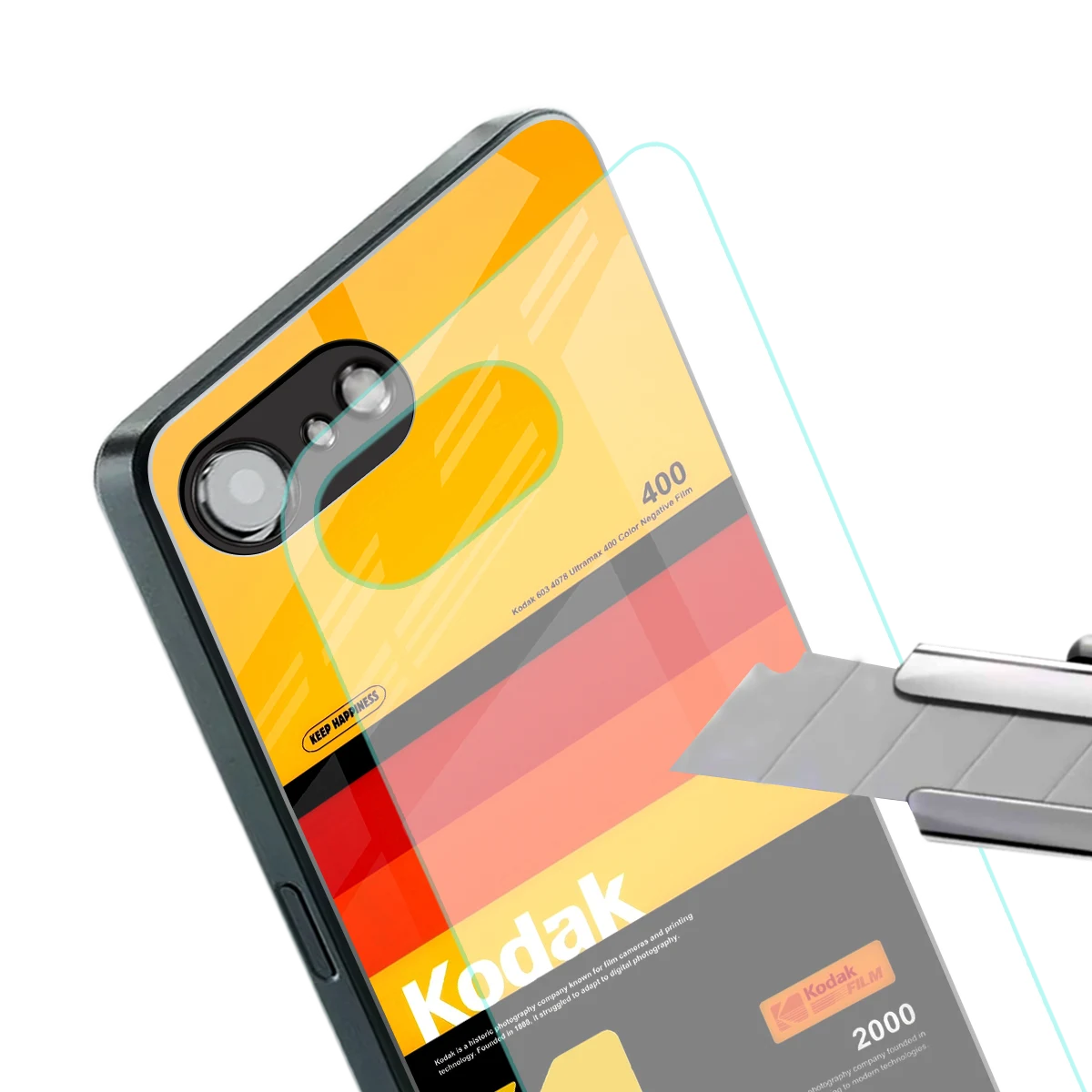 Keep Happiness Yellow stylish phone case for iphone 16e | glossy glass and slim fit