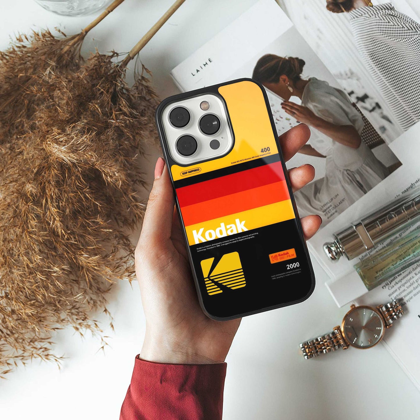 Keep Happiness Yellow Phone Case for Iphone 16 | Glass Case
