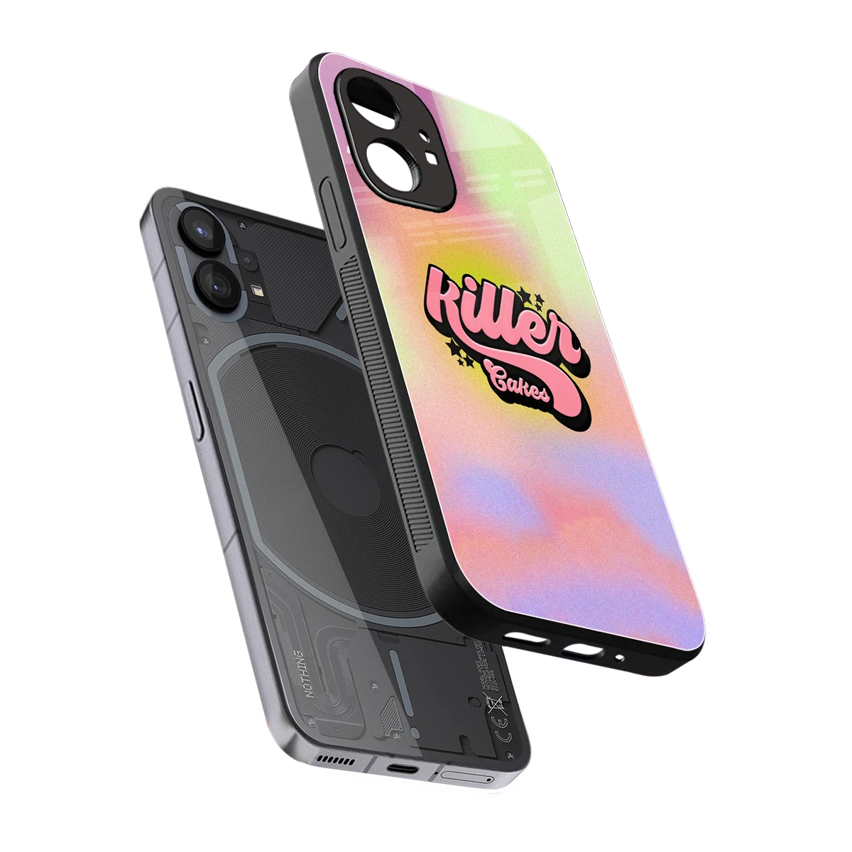 Killer Cakes sleek nothing phone 1 cover with tempered glass back and TPU edges