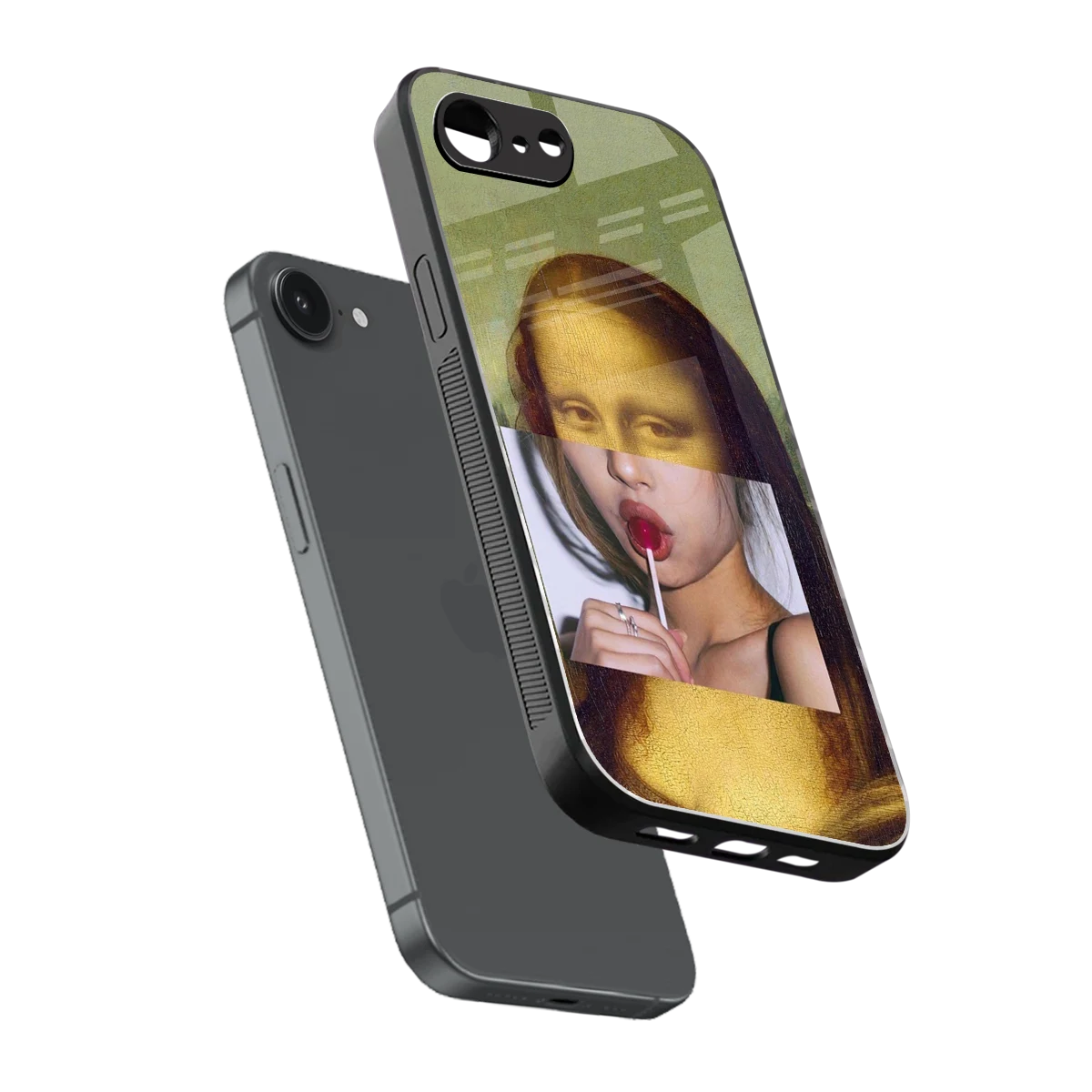 La Mona Lisa sleek iphone 16e cover with tempered glass back and TPU edges