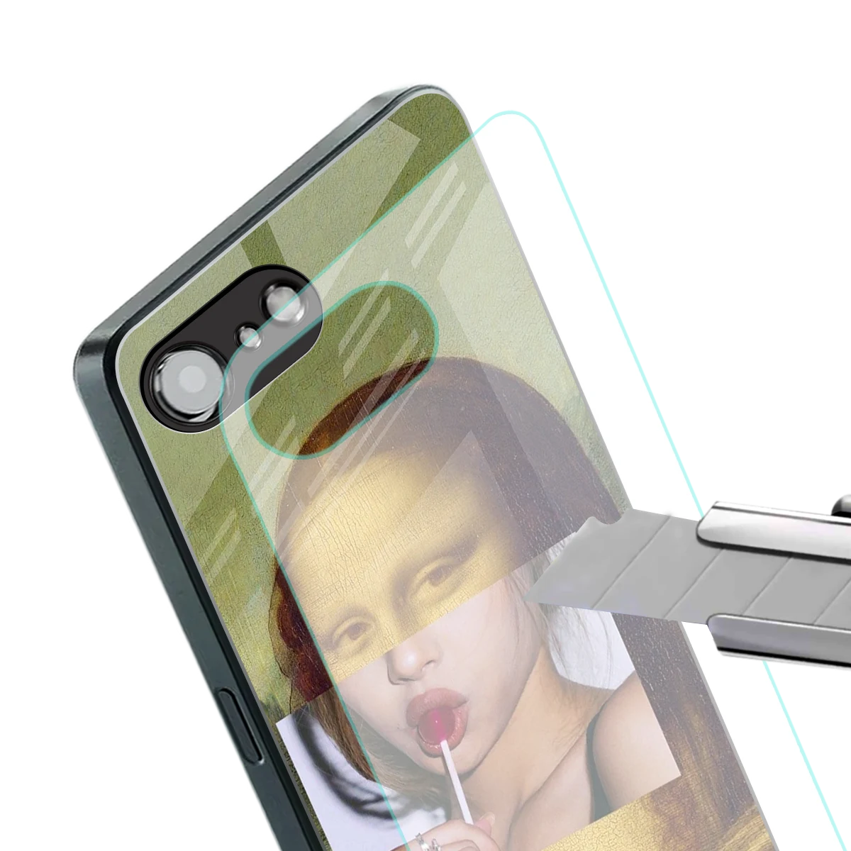 La Mona Lisa stylish phone case for iphone 16e | glossy glass and slim fit