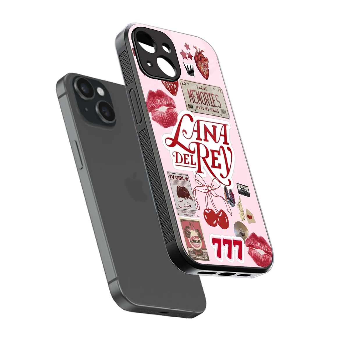 Lana Del Rey Collage sleek iphone 13 mini cover with tempered glass back and TPU edges