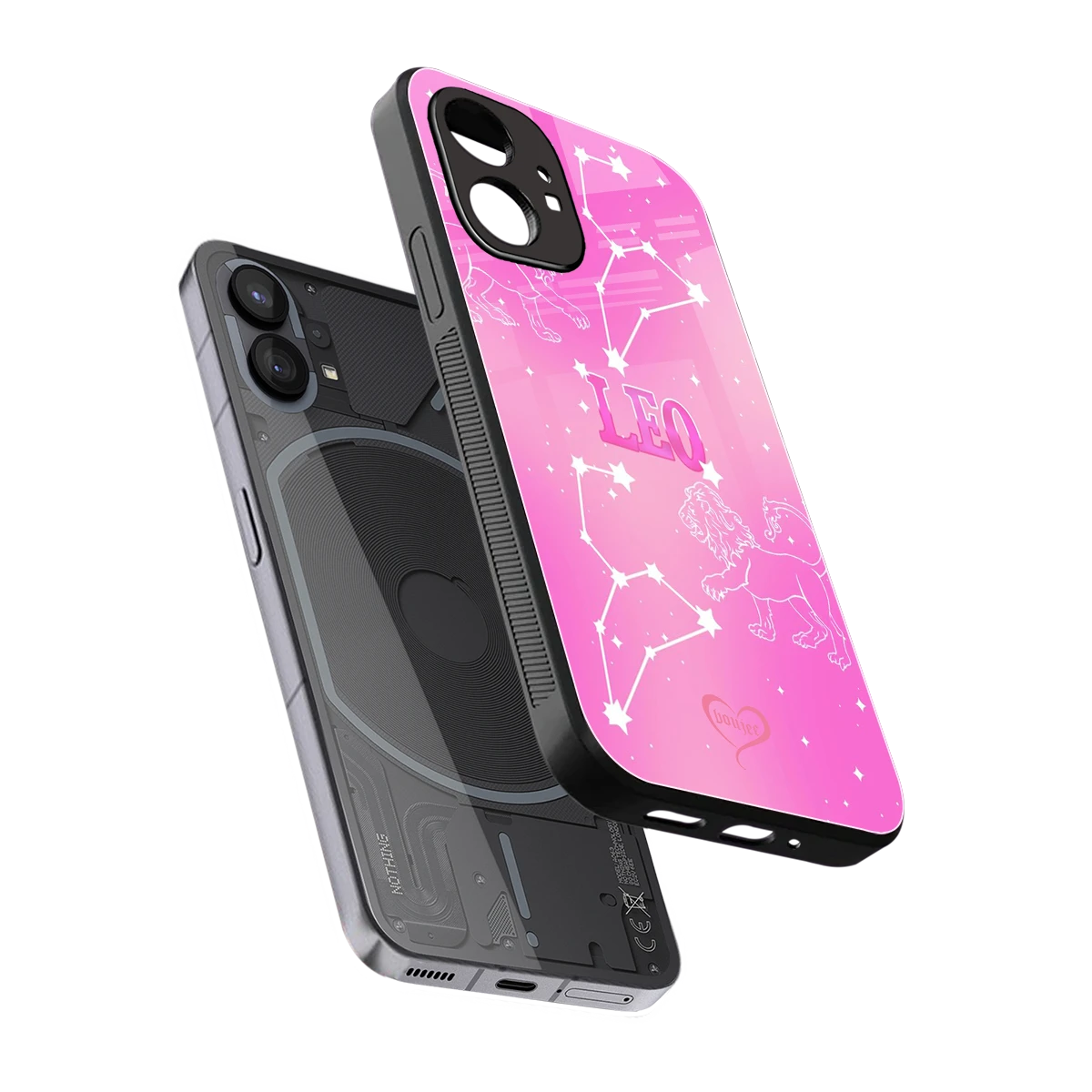 Leo Aura sleek nothing phone 1 cover with tempered glass back and TPU edges
