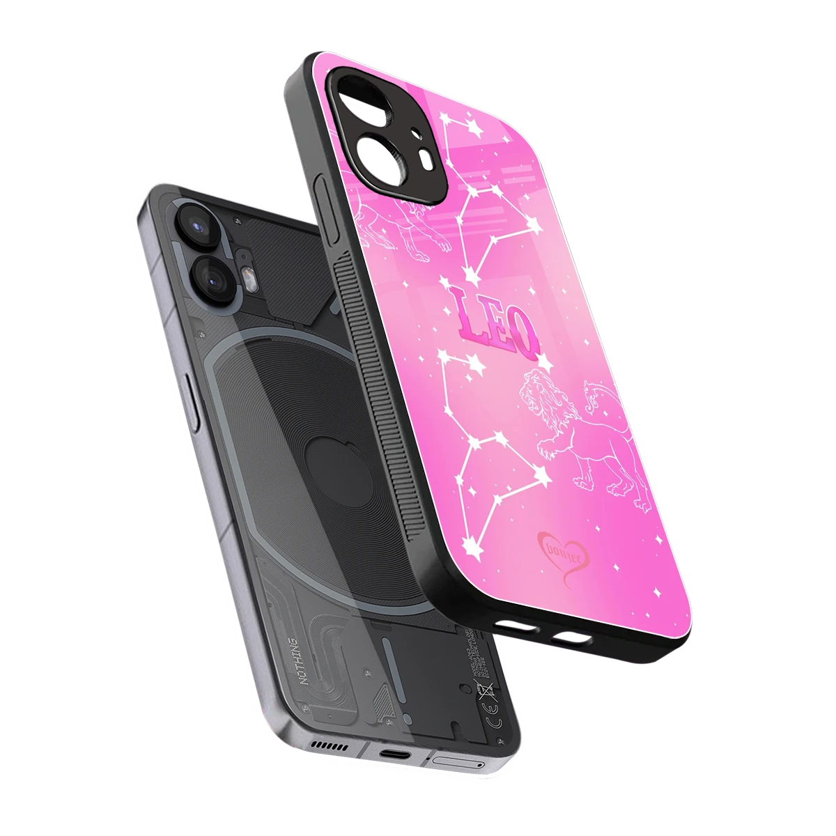 Leo Aura sleek nothing phone 2 cover with tempered glass back and TPU edges