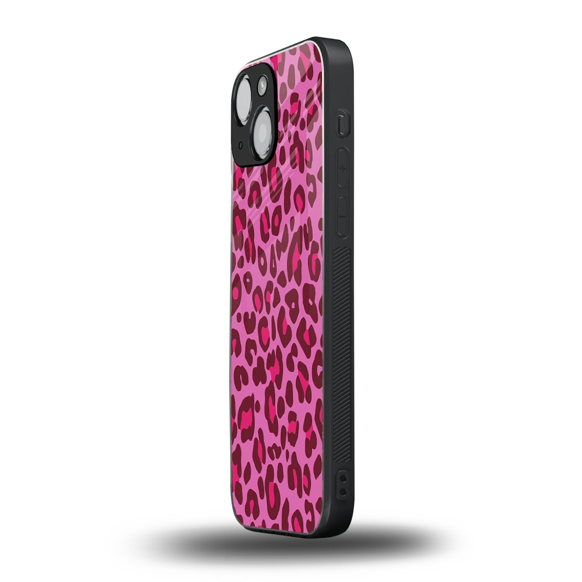 Leopard Pink iphone 13 mini mobile cover | shockproof glass phone case