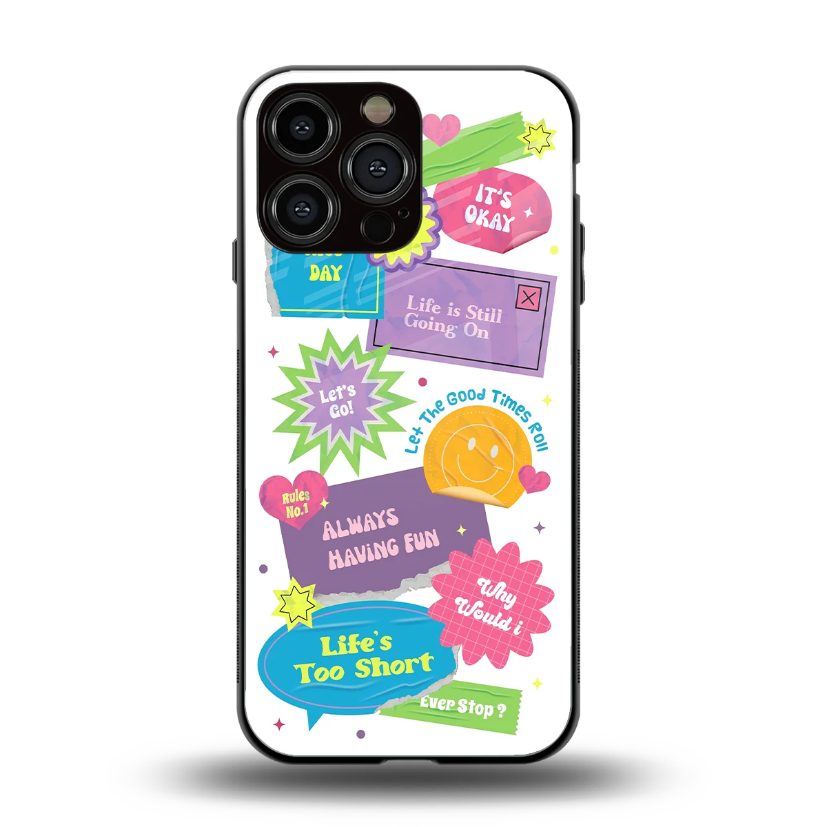 Lesss Go back phone cover | glass case for iphone 14 pro max