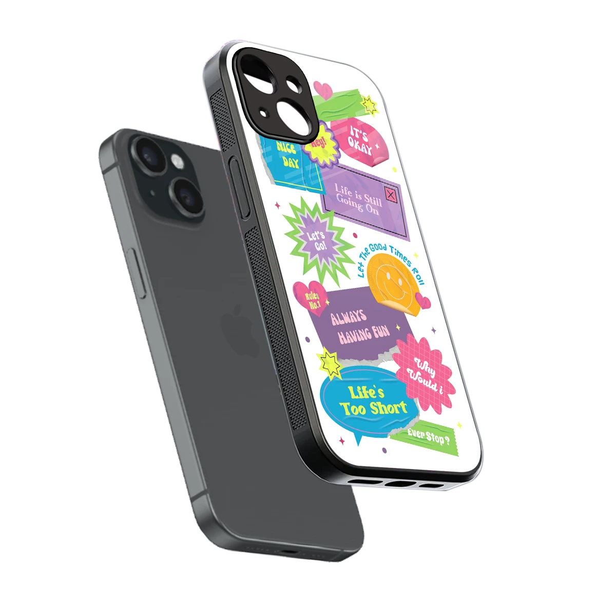 Lesss Go sleek iphone 13 cover with tempered glass back and TPU edges